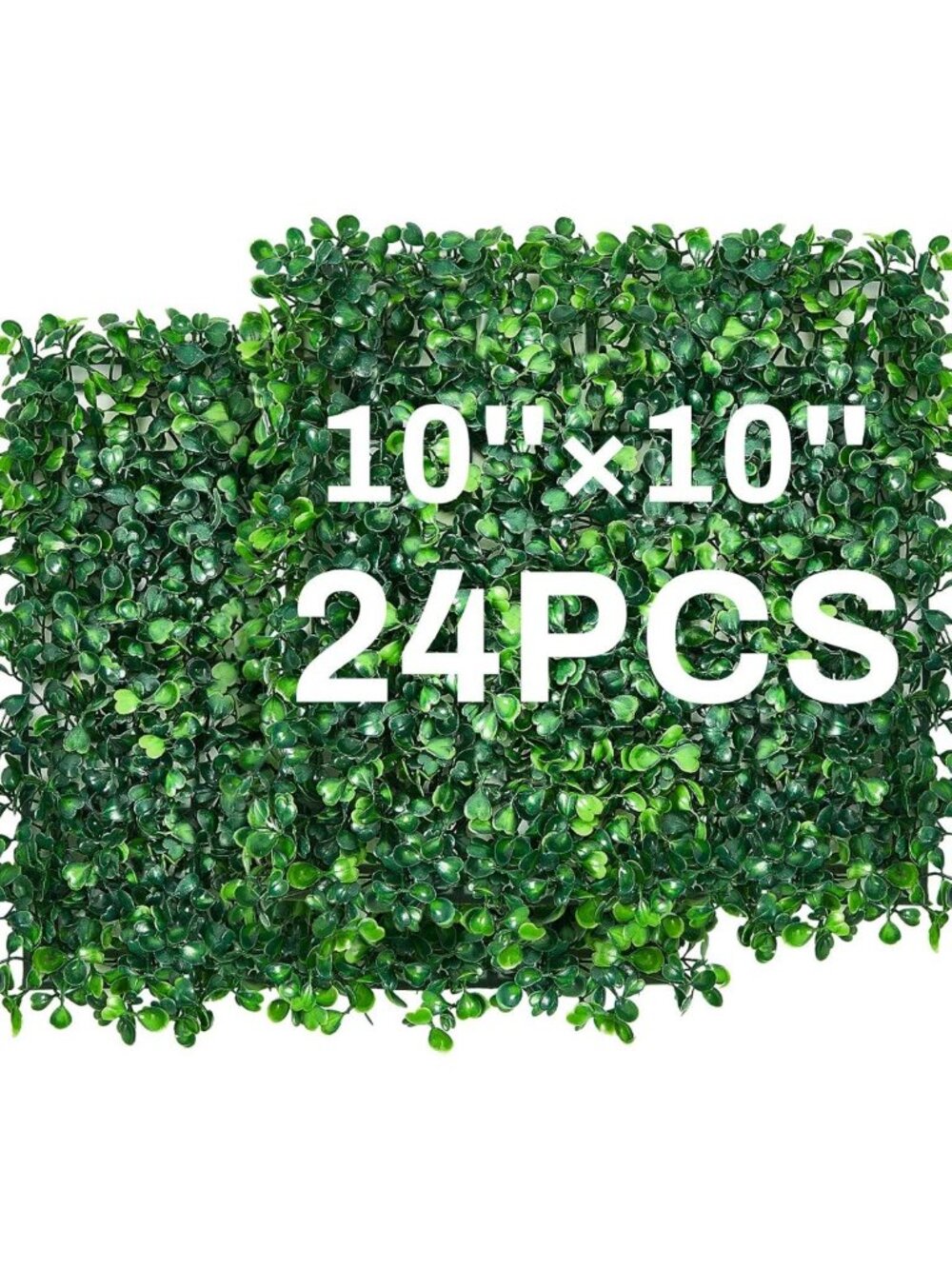24 Pcs Artificial Boxwood Grass Wall Panels - 10x10 Inch Greenery Decor